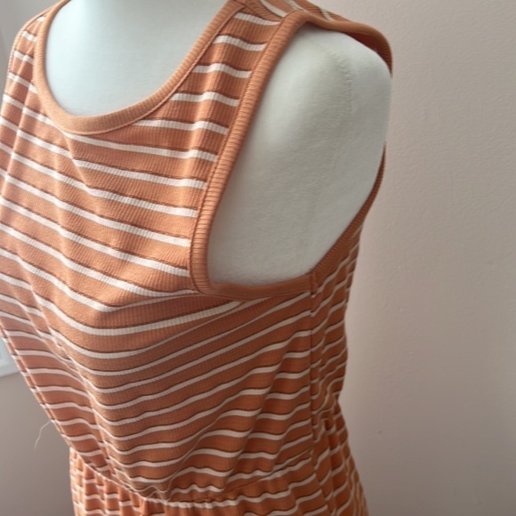 ICHI l Orange Striped Summer Midi Dress - Picture 4 of 9